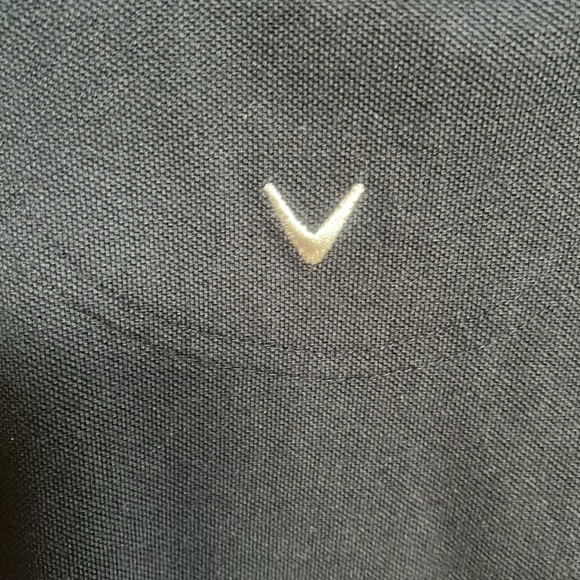 Callaway Black Polo Golf Shirt with White Logo on   Sleeve and Back - Picture 8 of 10